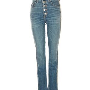 verionica beard debbie 10” skinny jeans button fly size 27/4 blue side stripe